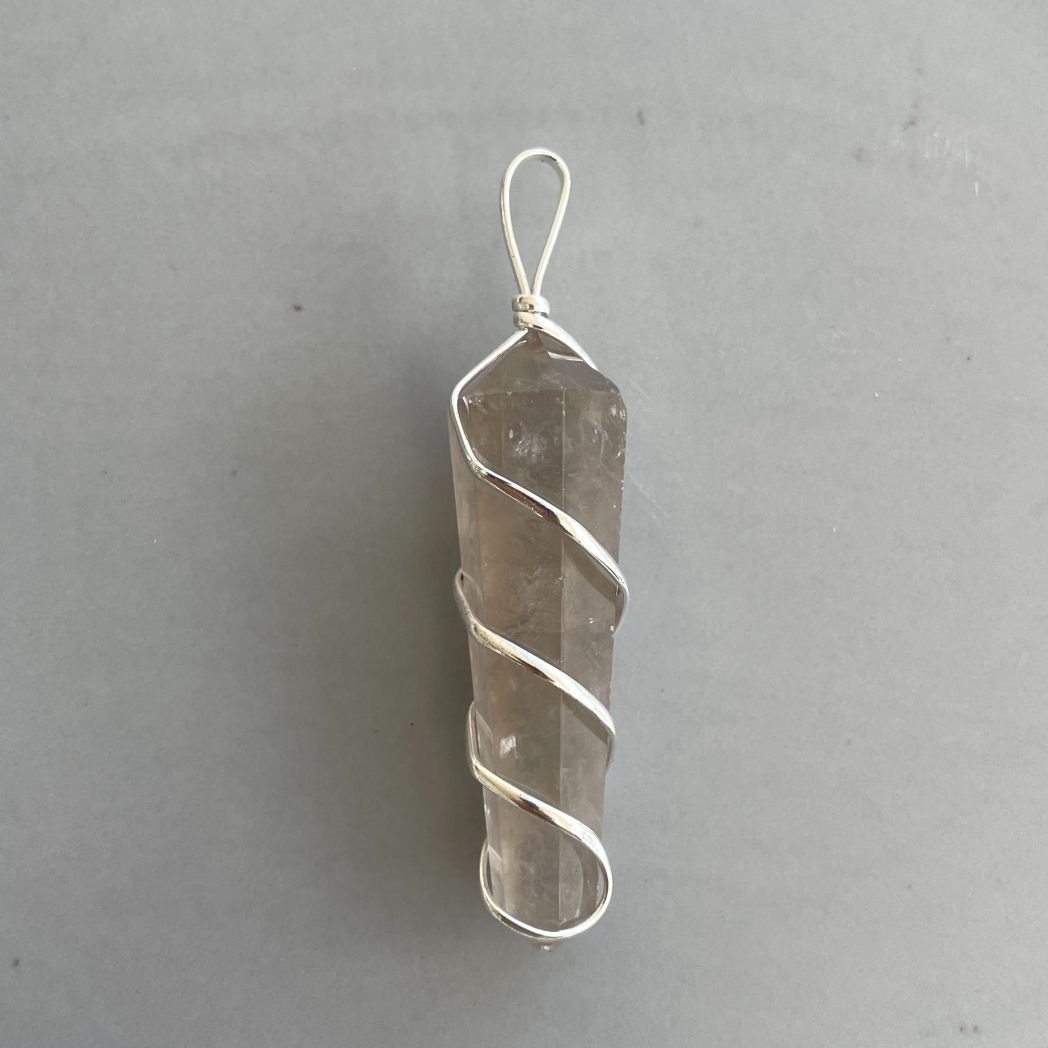 Smokey Qtz - Wire Wrapped DT Point Pendant Smokey Qtz - Wire Wrapped DT Point Pendant